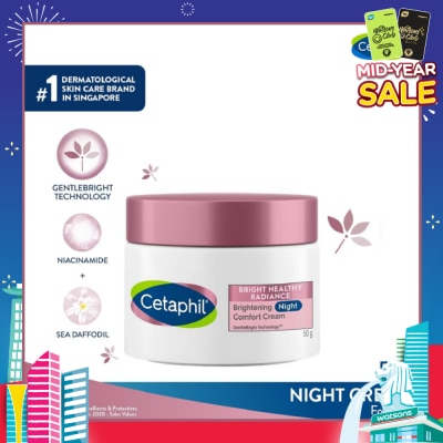 CETAPHIL Bright Healthy Radiance Night Cream (Brighten and Even Skin Tone) 50g