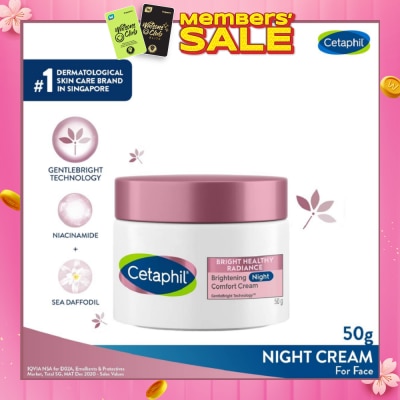 CETAPHIL Bright Healthy Radiance Night Cream (Brighten and Even Skin Tone) 50g
