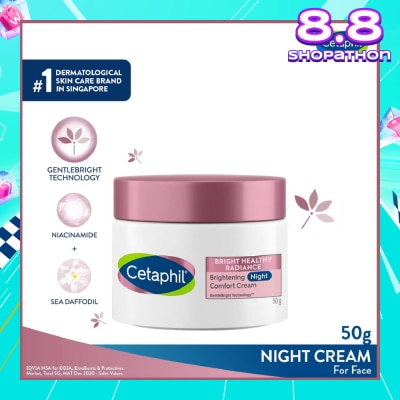 CETAPHIL Bright Healthy Radiance Night Cream (Brighten and Even Skin Tone) 50g