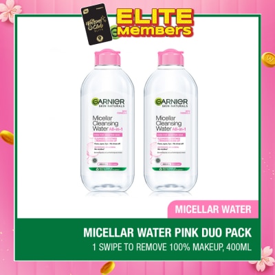 GARNIER All-In-1 Micellar Cleansing Water Twinpack (To Cleanses, Soothes & Removes Make Up) 400ml x 2s