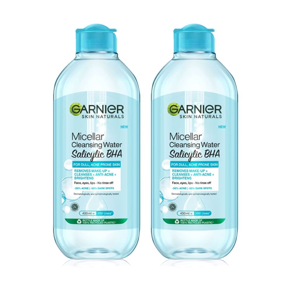 Salicylic BHA Micellar Cleansing Water Twinpack (To Removes Make-Up, Cleanses, Anti-Acne & Brightens) 400ml x 2s