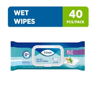 TENA Adult Soft & Strong Wet Wipes XL 30x20cm 40s