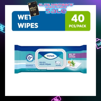 TENA Adult Soft & Strong Wet Wipes XL 30x20cm 40s