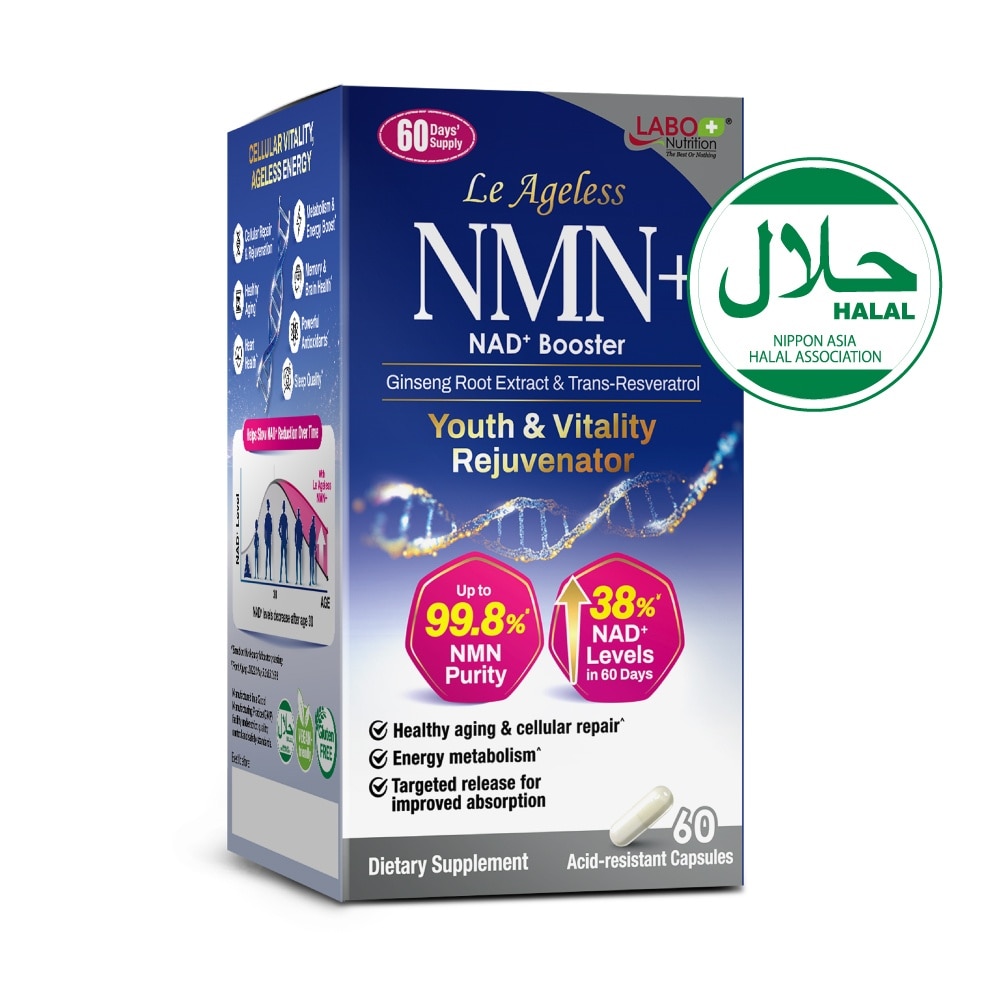 Le Ageless NMN+ NAD+ Booster Dietary Supplement Acid-Resistant Capsule 60s