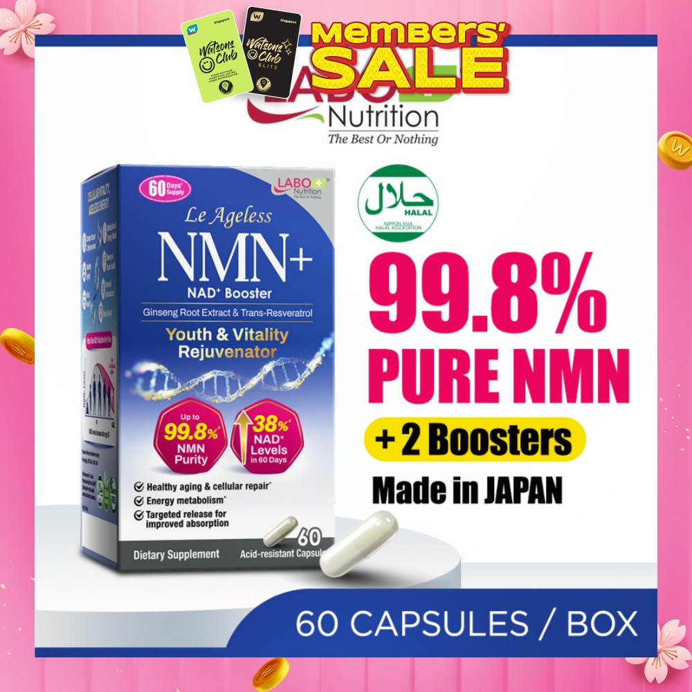Le Ageless NMN+ NAD+ Booster Dietary Supplement Acid-Resistant Capsule 60s