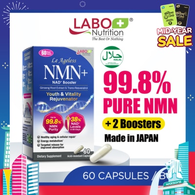 LABO NUTRITION Le Ageless NMN+ NAD+ Booster Dietary Supplement Acid-Resistant Capsule 60s