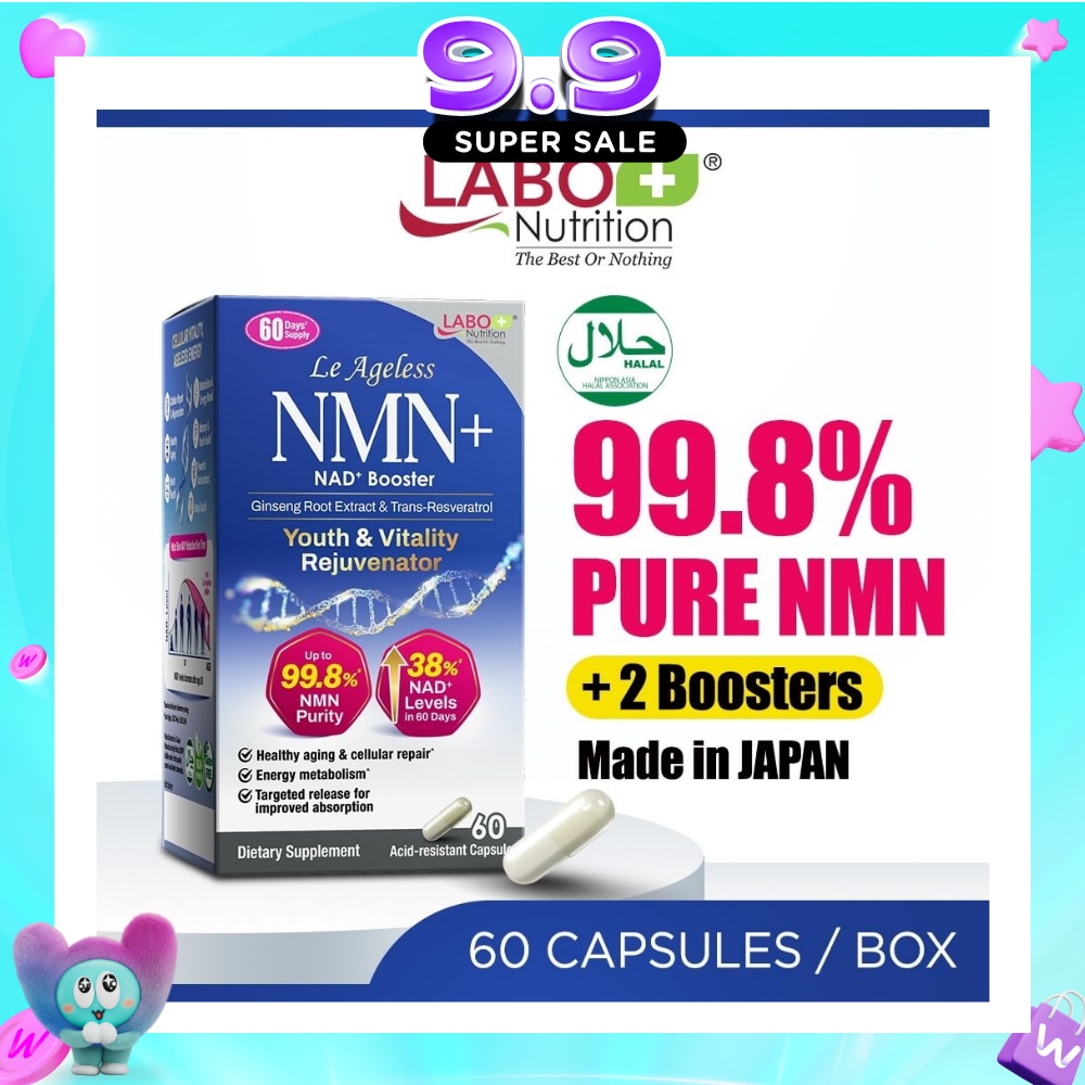 Le Ageless NMN+ NAD+ Support with Resveratrol Ginseng Supplement Capsule (Healthy Aging, Energy, Vitality, Metabolism, Antioxidant Support) 60s image