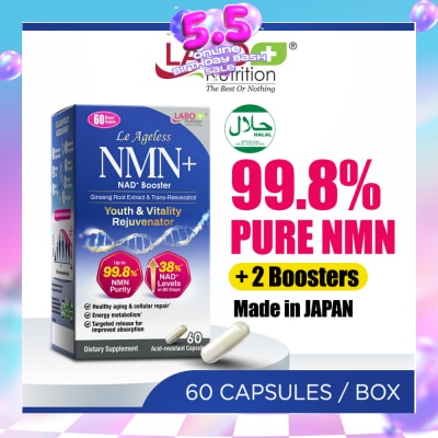 LABO NUTRITION - Le Ageless NMN+ NAD+ Booster Dietary Supplement Acid-Resistant Capsule 60s