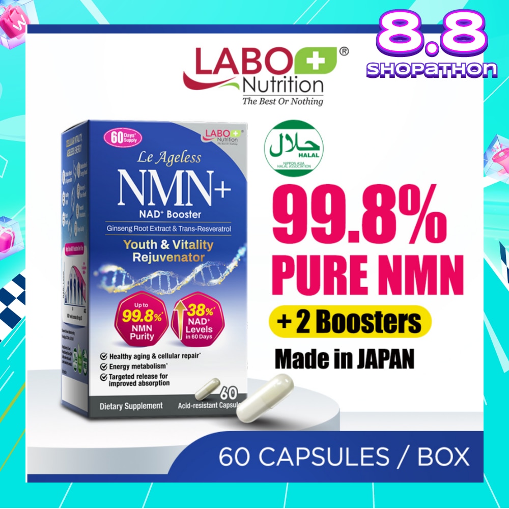 Le Ageless NMN+ NAD+ Booster Dietary Supplement Acid-Resistant Capsule 60s