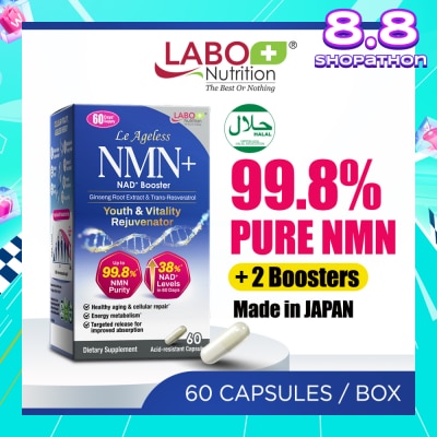 LABO NUTRITION Le Ageless NMN+ NAD+ Booster Dietary Supplement Acid-Resistant Capsule 60s