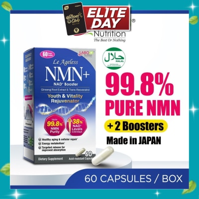 LABO NUTRITION Le Ageless NMN+ NAD+ Support with Resveratrol Ginseng Supplement Capsule (Healthy Aging, Energy, Vitality, Metabolism, Antioxidant Support) 60s image