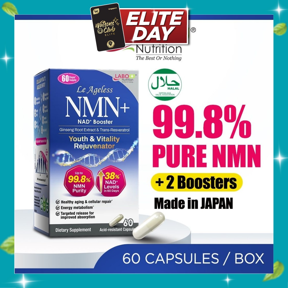 Le Ageless NMN+ NAD+ Support with Resveratrol Ginseng Supplement Capsule (Healthy Aging, Energy, Vitality, Metabolism, Antioxidant Support) 60s image