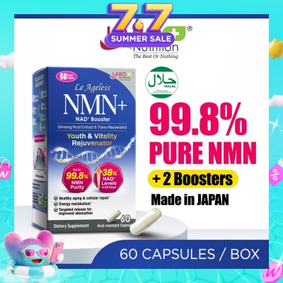 LABO NUTRITION - Le Ageless NMN+ NAD+ Booster Dietary Supplement Acid-Resistant Capsule 60s