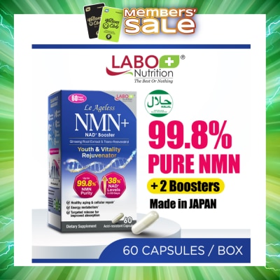 LABO NUTRITION - Le Ageless NMN+ NAD+ Booster Dietary Supplement Acid-Resistant Capsule 60s