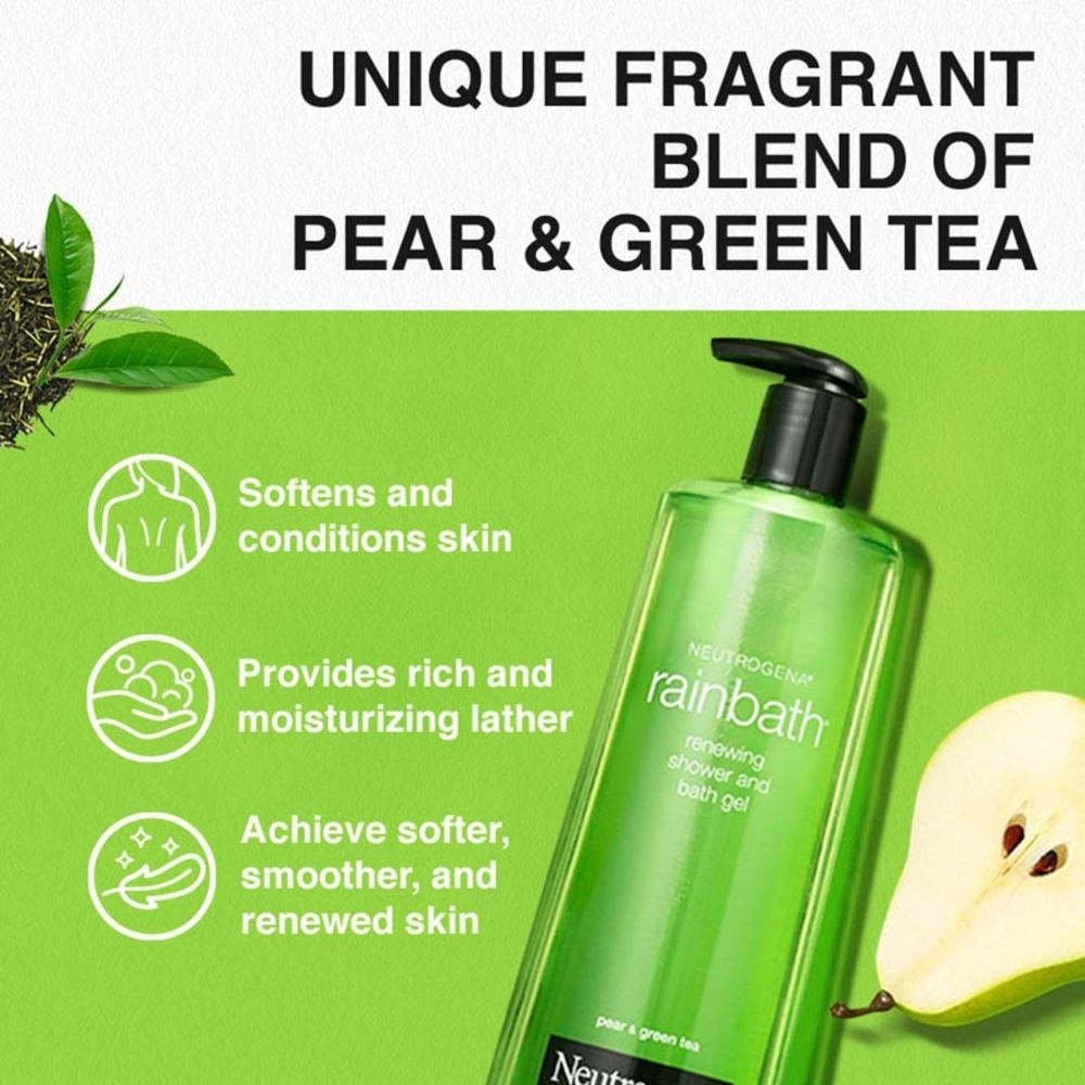 Rainbath Renewing Shower And Bath Gel Pear And Green Tea For Spa-Like Indulgence 473ml