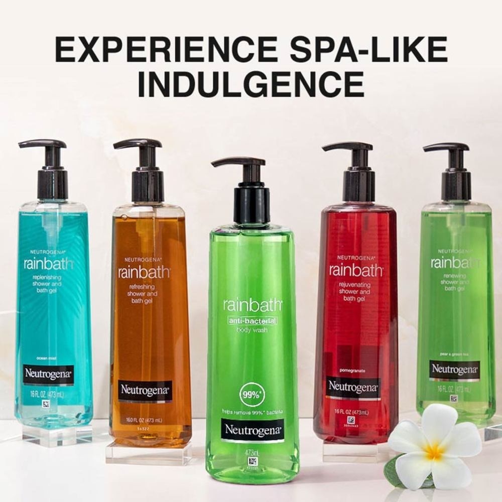 Rainbath Renewing Shower And Bath Gel Pear And Green Tea For Spa-Like Indulgence 473ml