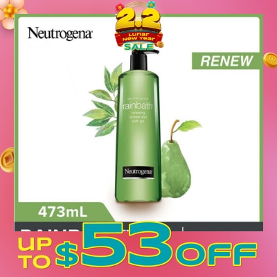 NEUTROGENA Rainbath Renewing Shower And Bath Gel Pear And Green Tea For Spa-Like Indulgence 473ml