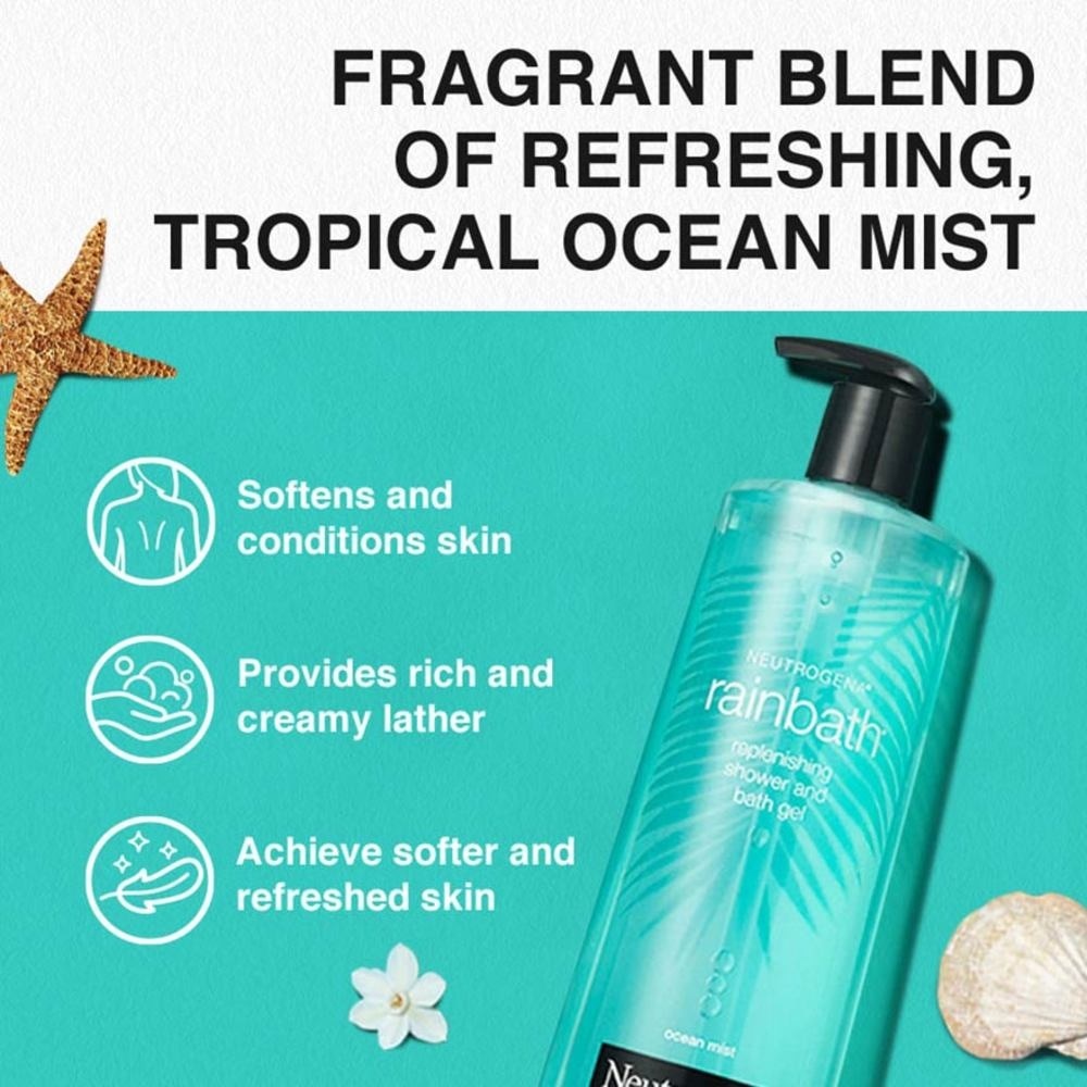 Rainbath Replenishing Shower And Bath Gel Ocean Mist For Spa-Like Indulgence 473ml