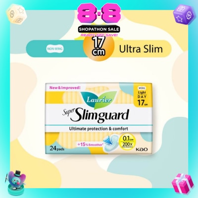 LAURIER - Super Slimguard Day Wing Sanitary Pad Light 17cm 24s