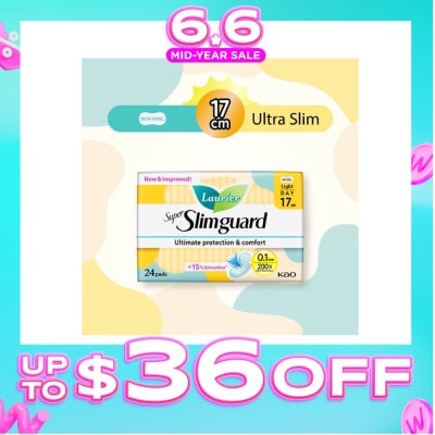 LAURIER - Super Slimguard Day Wing Sanitary Pad Light 17cm 24s
