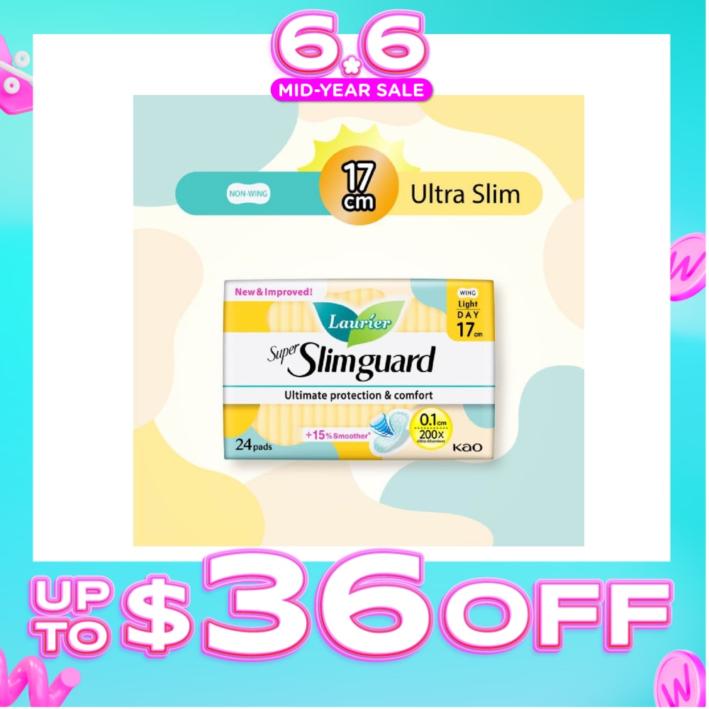 Super Slimguard Day Wing Sanitary Pad Light 17cm 24s