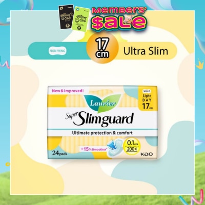 LAURIER - Super Slimguard Day Wing Sanitary Pad Light 17cm 24s