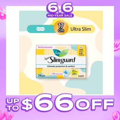 LAURIER - Super Slimguard Day Wing Sanitary Pad Light 17cm 24s