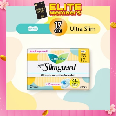 LAURIER Super Slimguard Day Wing Sanitary Pad Light 17cm 24s