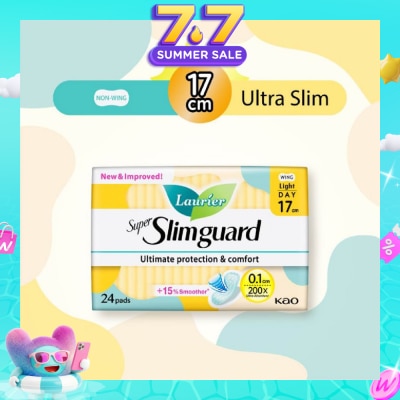 LAURIER - Super Slimguard Day Wing Sanitary Pad Light 17cm 24s