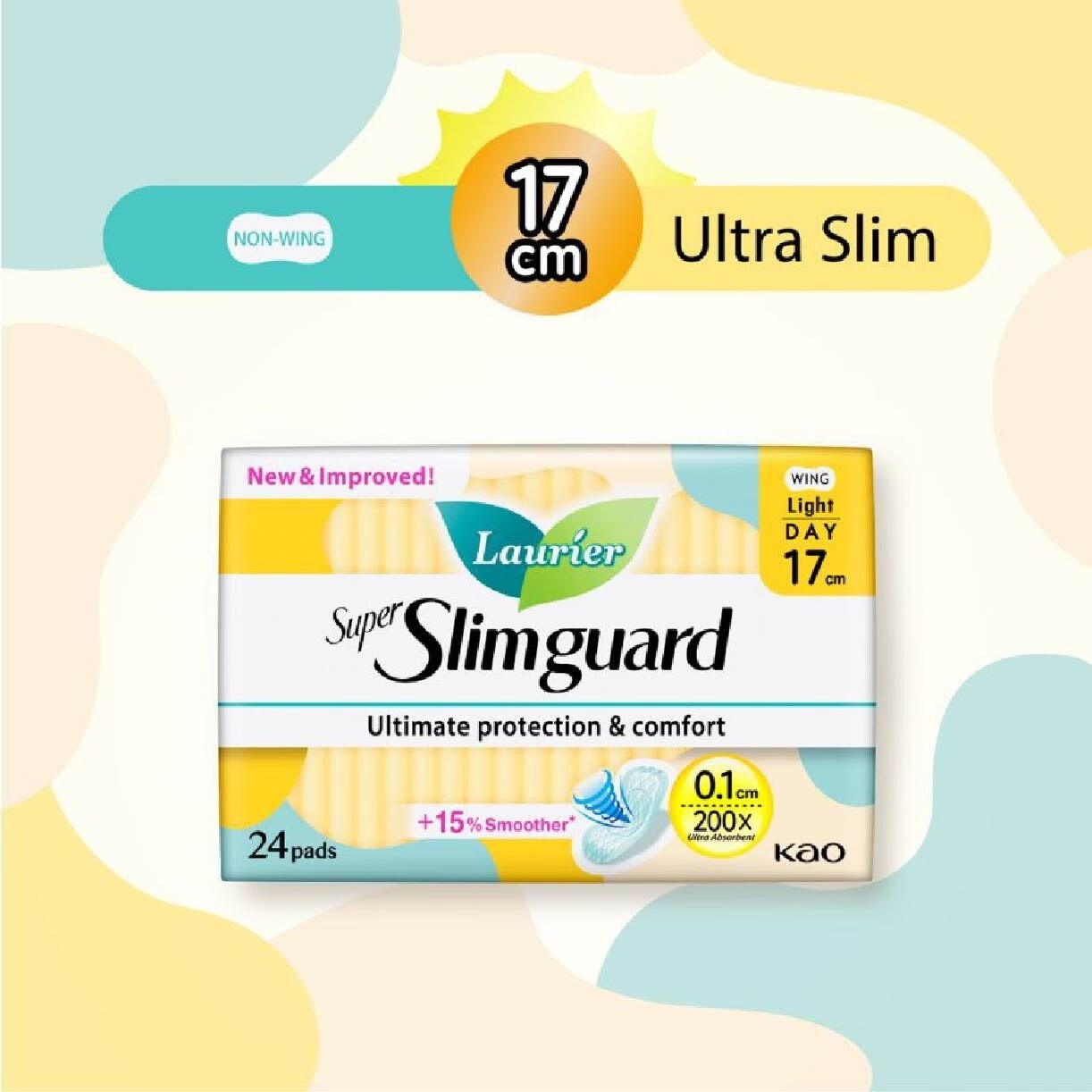 Super Slimguard Day Wing Sanitary Pad Light 17cm 24s