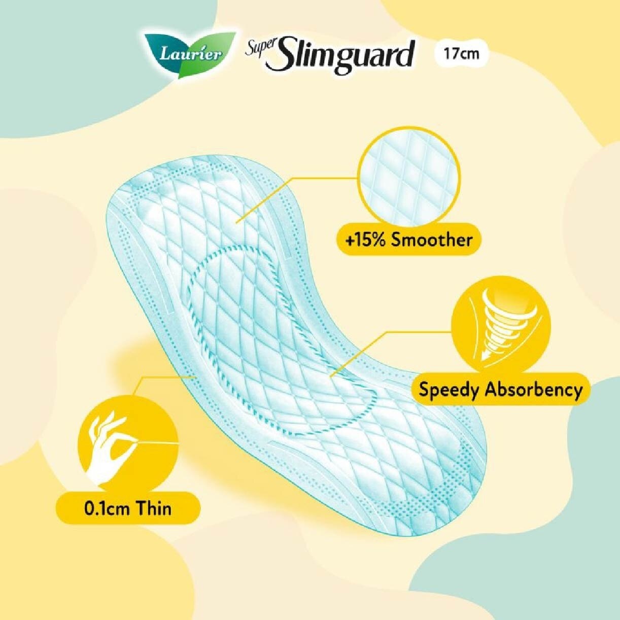 Super Slimguard Day Wing Sanitary Pad Light 17cm 24s