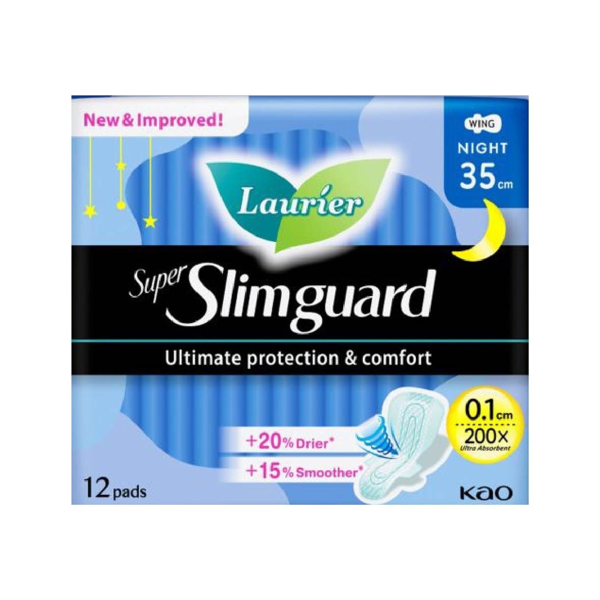 Super Slimguard Night Wing Sanitary Pad 35cm 12s