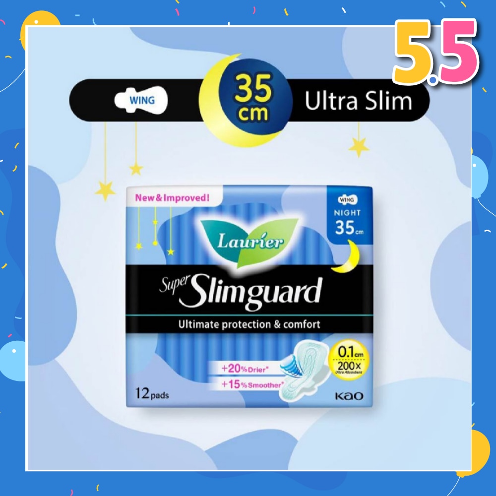 Super Slimguard Night Wing Sanitary Pad 35cm 12s