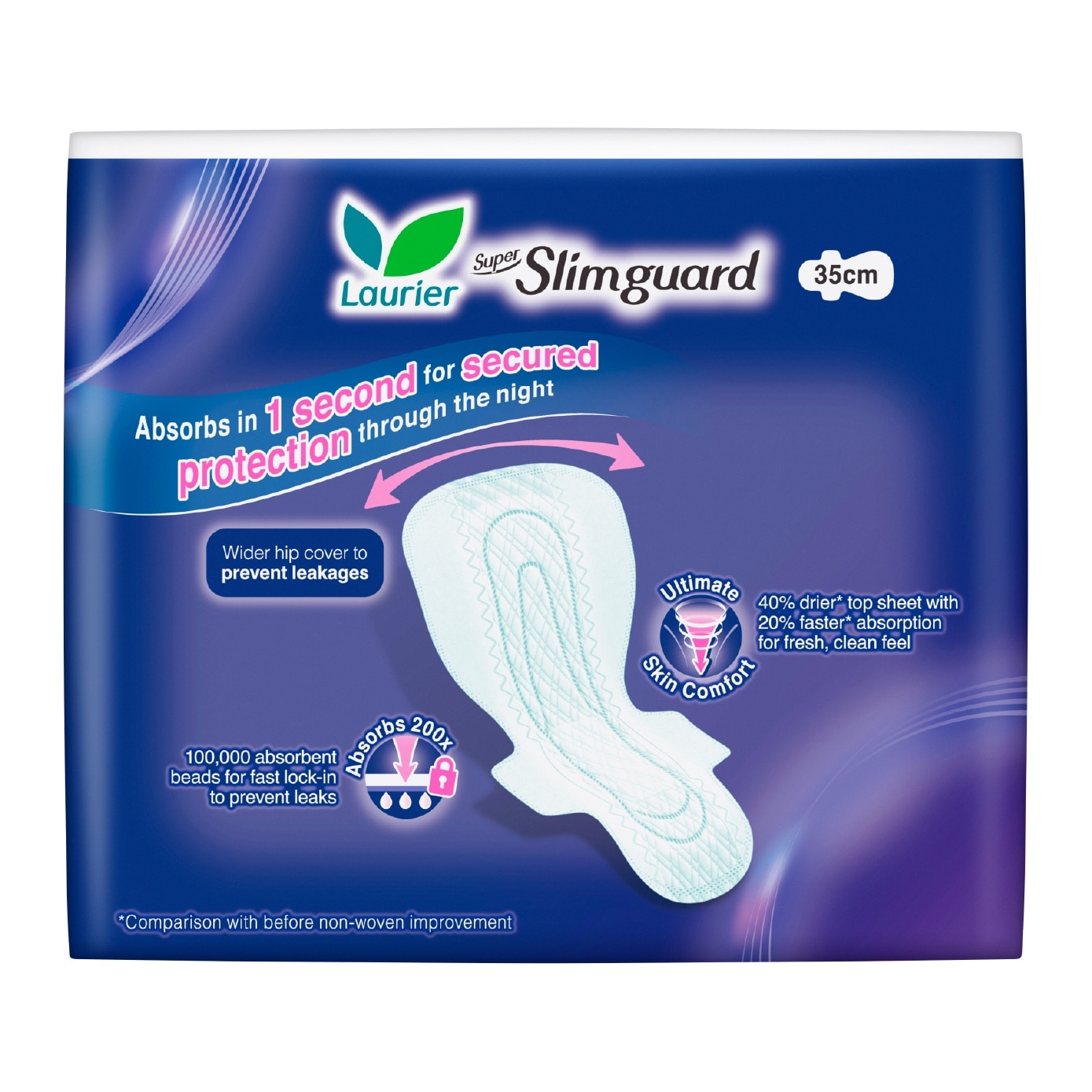 Super Slimguard Night Wing Sanitary Pad 35cm 12s