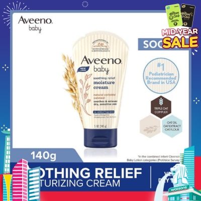 AVEENO BABY Soothing Relief Moisturizing Cream with Triple Oat Complex (For Dry to Very Dry Sensitive Skin) 141g