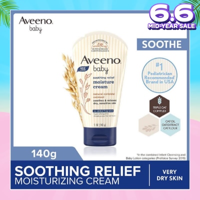 AVEENO BABY Soothing Relief Moisturizing Cream with Triple Oat Complex (For Dry to Very Dry Sensitive Skin) 141g
