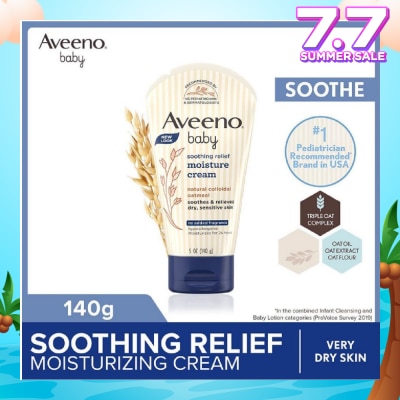 AVEENO BABY Soothing Relief Moisturizing Cream with Triple Oat Complex (For Dry to Very Dry Sensitive Skin) 141g