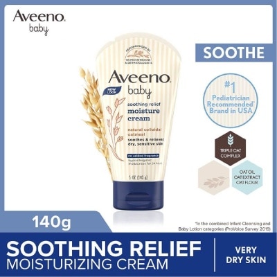 AVEENO BABY Soothing Relief Moisturizing Cream with Triple Oat Complex (For Dry to Very Dry Sensitive Skin) 141g