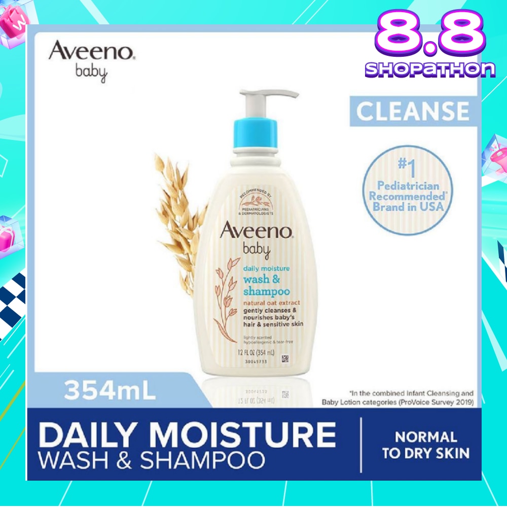 Daily Moisture Wash and Shampoo with Natural Oat Extract (For Normal to Dry Sensitive Skin) 354ml