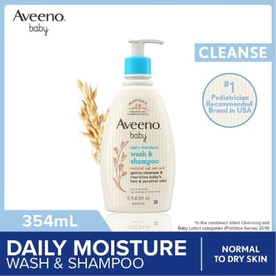 AVEENO BABY Daily Moisture Wash and Shampoo with Natural Oat Extract (For Normal to Dry Sensitive Skin) 354ml