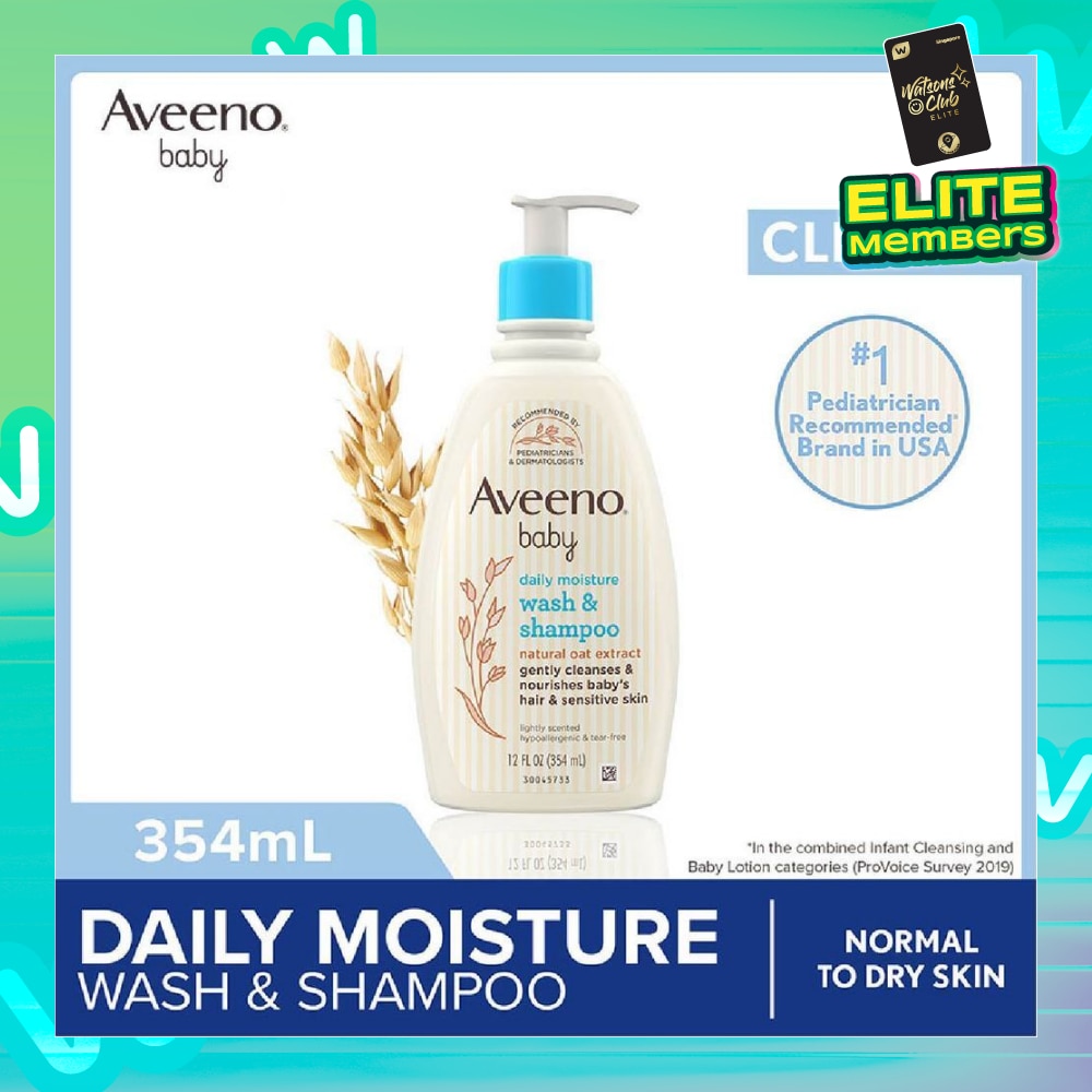 Daily Moisture Wash and Shampoo with Natural Oat Extract (For Normal to Dry Sensitive Skin) 354ml