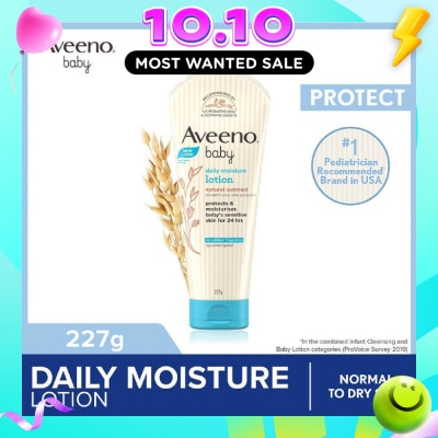 AVEENO BABY Daily Moisture Lotion with Natural Colloidal Oatmeal (Hypoallergenic) (For Normal to Dry Sensitive Skin) 227g image