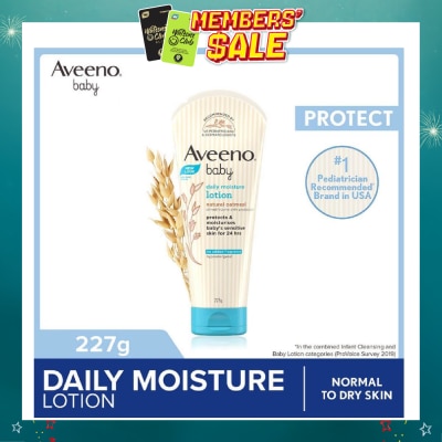 AVEENO BABY - Daily Moisture Lotion with Natural Colloidal Oatmeal (Hypoallergenic) (For Normal to Dry Sensitive Skin) 227g