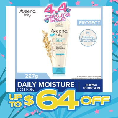 AVEENO BABY - Daily Moisture Lotion with Natural Colloidal Oatmeal (Hypoallergenic) (For Normal to Dry Sensitive Skin) 227g