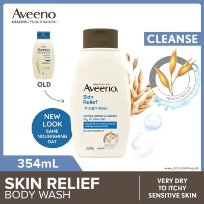 AVEENO Skin Relief Moisturizing Body Wash Fragrance Free (Suitable For Very Dry To Itchy Skin And Gentle Enough For Sensitive Skin) 354ml