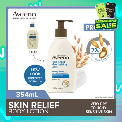 AVEENO Skin Relief Moisturizing Lotion Steroid Free (Relieve Very Dry To Itchy Skin + Gentle Enough For Sensitive Skin) 354ml
