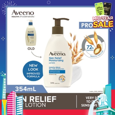 AVEENO Skin Relief Moisturizing Lotion Steroid Free (Relieve Very Dry To Itchy Skin + Gentle Enough For Sensitive Skin) 354ml