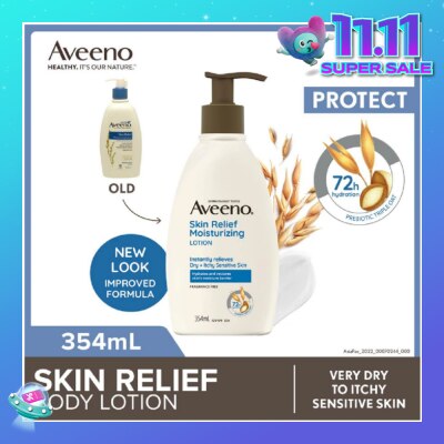 AVEENO Skin Relief Moisturizing Lotion Steroid Free (Relieve Very Dry To Itchy Skin + Gentle Enough For Sensitive Skin) 354ml