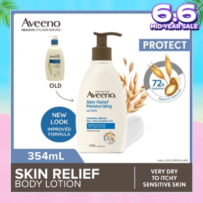 AVEENO Skin Relief Moisturizing Lotion Steroid Free (Relieve Very Dry To Itchy Skin + Gentle Enough For Sensitive Skin) 354ml