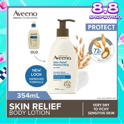 AVEENO Skin Relief Moisturizing Lotion Steroid Free (Relieve Very Dry To Itchy Skin + Gentle Enough For Sensitive Skin) 354ml